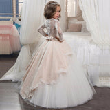 High-end Wedding Dress Elegant Girls' Flower-lace Banquet Dress