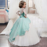High-end Wedding Dress Elegant Girls' Flower-lace Banquet Dress