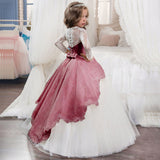 High-end Wedding Dress Elegant Girls' Flower-lace Banquet Dress