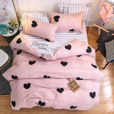 Solstice Cartoon Pink Love symbol Bedding Sets 3/4pcs Children's Boy Girl And Adult Bed Linings Duvet Cover Bed Sheet Pillowcase