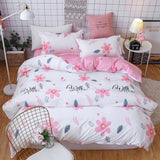 Solstice Cartoon Pink Love symbol Bedding Sets 3/4pcs Children's Boy Girl And Adult Bed Linings Duvet Cover Bed Sheet Pillowcase