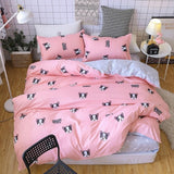Solstice Cartoon Pink Love symbol Bedding Sets 3/4pcs Children's Boy Girl And Adult Bed Linings Duvet Cover Bed Sheet Pillowcase