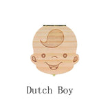 Spanish English Dutch Portugal French Russia  Baby Wood Tooth Box Organizer Milk Teeth Storage Collect Teeth Umbilica Save Gifts
