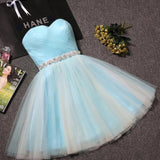 JaneyGao Prom Dresses Short For Women Formal Evening Party Gowns Blue Tulle Cute Elegant Fashion Design Dress Pink Red 9 Colors