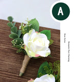 YO CHO White Silk Rose Wrist Corsage for Guests