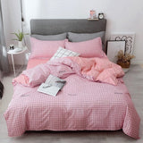 Solstice Home Textile Black Lattice Duvet Cover Pillowcase Bed Sheet Simple Boy Girls Bedding Sets 3/4Pcs Single Double Bedlinen