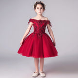 Romantic Flower Girl Wedding Bridesmaid Dress 2019 New Bead Decoration Long Lace Dress Flower Girl Party Dress