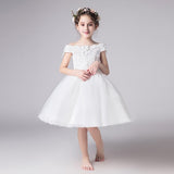 Romantic Flower Girl Wedding Bridesmaid Dress 2019 New Bead Decoration Long Lace Dress Flower Girl Party Dress
