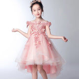 Romantic Flower Girl Wedding Bridesmaid Dress 2019 New Bead Decoration Long Lace Dress Flower Girl Party Dress