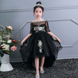 Romantic Flower Girl Wedding Bridesmaid Dress 2019 New Bead Decoration Long Lace Dress Flower Girl Party Dress