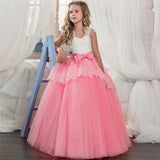 High-end Wedding Dress Elegant Girls' Flower-lace Banquet Dress