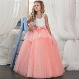 High-end Wedding Dress Elegant Girls' Flower-lace Banquet Dress