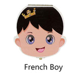 Spanish English Dutch Portugal French Russia  Baby Wood Tooth Box Organizer Milk Teeth Storage Collect Teeth Umbilica Save Gifts