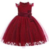 New Style Girl Wedding Party One-character Shoulder Nail Pearl Flower Banquet Ball Dress