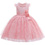 New Style Girl Wedding Party One-character Shoulder Nail Pearl Flower Banquet Ball Dress