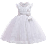 New Style Girl Wedding Party One-character Shoulder Nail Pearl Flower Banquet Ball Dress