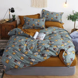 mylb Bedding Set Blue Euro Bedspread Luxury Duvet Cover Double Bed Sheets Linens Queen King Adult Bedclothes