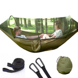 Automatic unfolding hammock ultralight parachute hammock hunting mosquito net double lifting outdoor furniture hammock 250X120CM