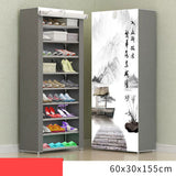 8 Layer 10 Layer Combination Shoe Cabinet Simple Cloth Fabric Storage Shoes Rack Folding Dust-proof Shoe Shelf DIY Furniture