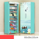 8 Layer 10 Layer Combination Shoe Cabinet Simple Cloth Fabric Storage Shoes Rack Folding Dust-proof Shoe Shelf DIY Furniture