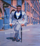 New Doublue Breasted Suit Men Terno Masculino Men Suits Tuxedo Prom Party Suits Floral Wedding Groom Suit