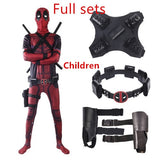 COSFANS Deadpool Costume Adult Man Spandex Lycra Zentai Bodysuit Halloween Cosplay Suit Belt Headwear Mask Sword holster