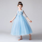Flower Girl Party Banquet Fall and Winter Knitted Wool Dresses Floor Length Girls Pageant Dresses Wedding Party Dress vestidos