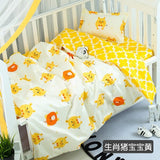Wholesale Home Textile Baby Boys Girls Crib 100% Cotton Bedding Set 1 Duvet Cover 1 Flatsheet 1 Pillowcases for 0.6m Bed