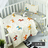 Wholesale Home Textile Baby Boys Girls Crib 100% Cotton Bedding Set 1 Duvet Cover 1 Flatsheet 1 Pillowcases for 0.6m Bed