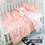 Wholesale Home Textile Baby Boys Girls Crib 100% Cotton Bedding Set 1 Duvet Cover 1 Flatsheet 1 Pillowcases for 0.6m Bed