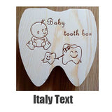 Baby Tooth Box Poland/English/Dutch/Russian/French /Italian  Wooden