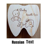 Baby Tooth Box Poland/English/Dutch/Russian/French /Italian  Wooden
