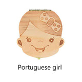 Baby Tooth Box Poland/English/Dutch/Russian/French /Italian  Wooden