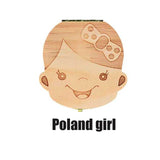 Baby Tooth Box Poland/English/Dutch/Russian/French /Italian  Wooden