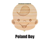 Baby Tooth Box Poland/English/Dutch/Russian/French /Italian  Wooden