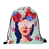 Mutilcolor Fashion School Drawstring backpack Bag Shoe Backpack Oxford women solid drawstring bags with string