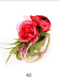 Wedding Bridesmaid Bride Wrist Corsage Woodland Corsage Woven Straw