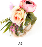 Wedding Bridesmaid Bride Wrist Corsage Woodland Corsage Woven Straw
