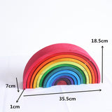 12Pcs 6pcs Rainbow Blocks Wooden Toys For Kids Large Creative Rainbow Building Blocks Montessori Educational Toy