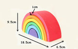 12Pcs 6pcs Rainbow Blocks Wooden Toys For Kids Large Creative Rainbow Building Blocks Montessori Educational Toy