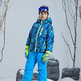 -30 degree Children clothing Set boys girl kids snowboard ski suit Waterproof outdoor sports jacket pants clothes snowsuit teen - shopwishi 