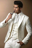 Custom made 3 pieces groom tuxedos wedding suits for men Groom Groomsmen Tuxedos mens wedding suits (Jacket+Pant+Vest+Tie)terno