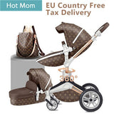 Free shipping  Hot Mom Luxury 4 in 1 Baby Stroller High Landscape Stroller CE standard with mom bag Newborn Pram Light Carriage