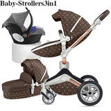 Free shipping  Hot Mom Luxury 4 in 1 Baby Stroller High Landscape Stroller CE standard with mom bag Newborn Pram Light Carriage