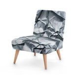 Metallic Cracked Print Accent Occasional Chair