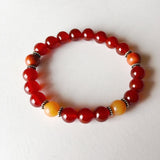 Carnelian, Red Aventurine & Red Jasper Sterling Silver Bracelet