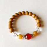 Sandalwood, Carnelian, Red Aventurine & Crystal Quartz Sterling Silver