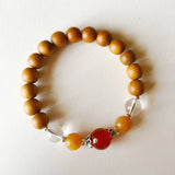 Sandalwood, Carnelian, Red Aventurine & Crystal Quartz Sterling Silver