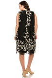 SD Collection Black Ivory  Allover Floral Embroidered Shift Dress