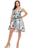 Shelby Nites Sky Peony Printed Fit & Flare Midi Dress